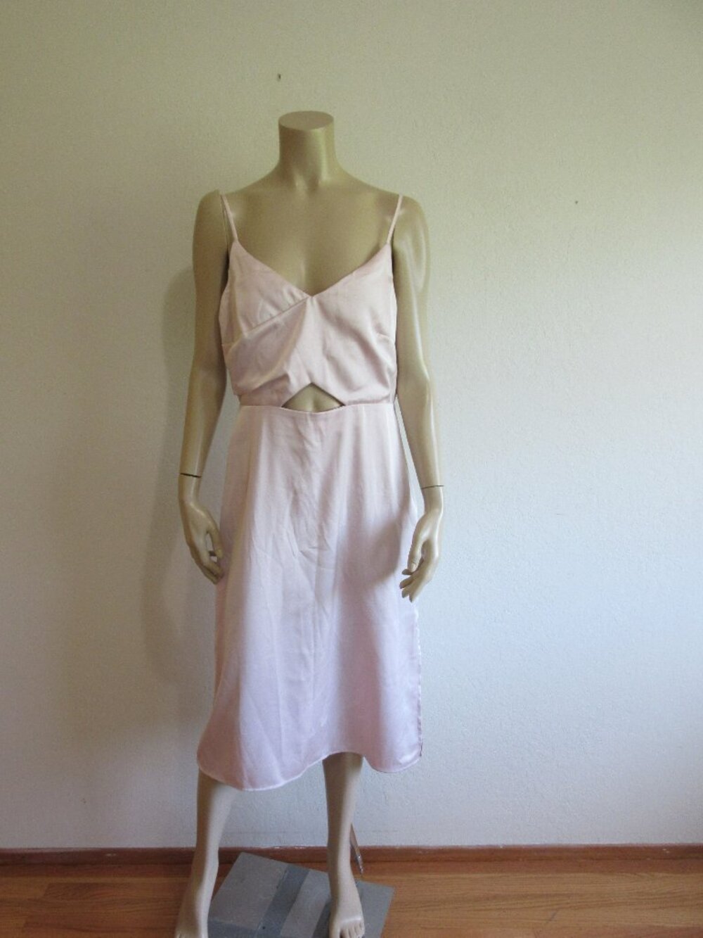 SAM EDELMAN Light Pink Satin 10 Cutout Sleeveless Evening Dress